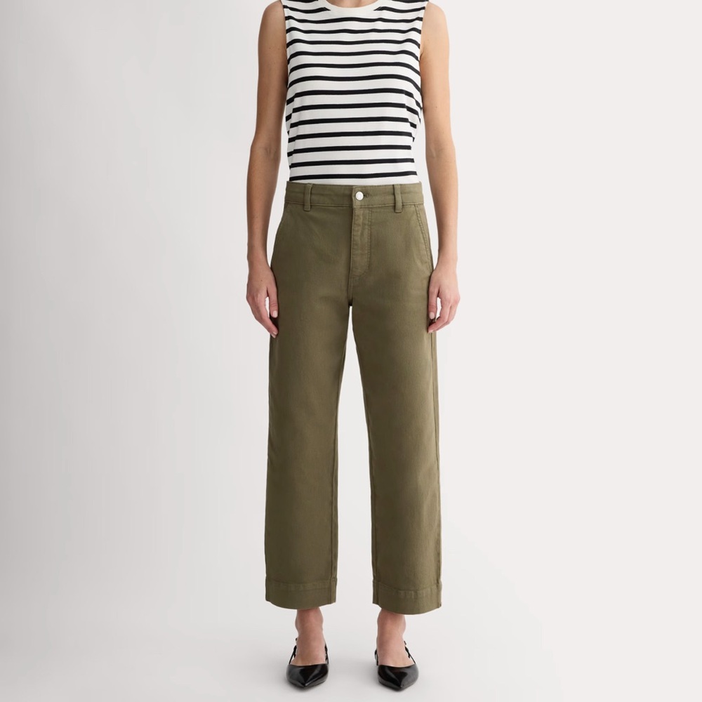 Everlane Olive Green Straight Leg Pants